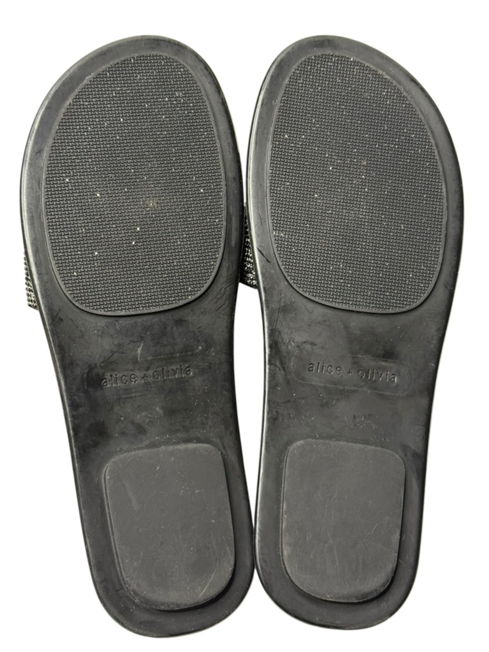 HTF: Alice + Olivia 𖦹 Tatum Good Vibes Slide Crystal Sandals 𖦹 Black 𖦹 7.5M 𖦹 - Picture 13 of 16